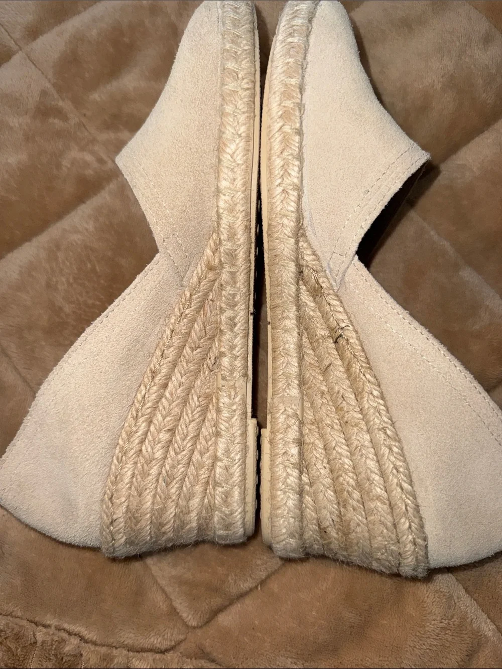 VERBENAS Tan Suede Espadrille Wedge for Women
